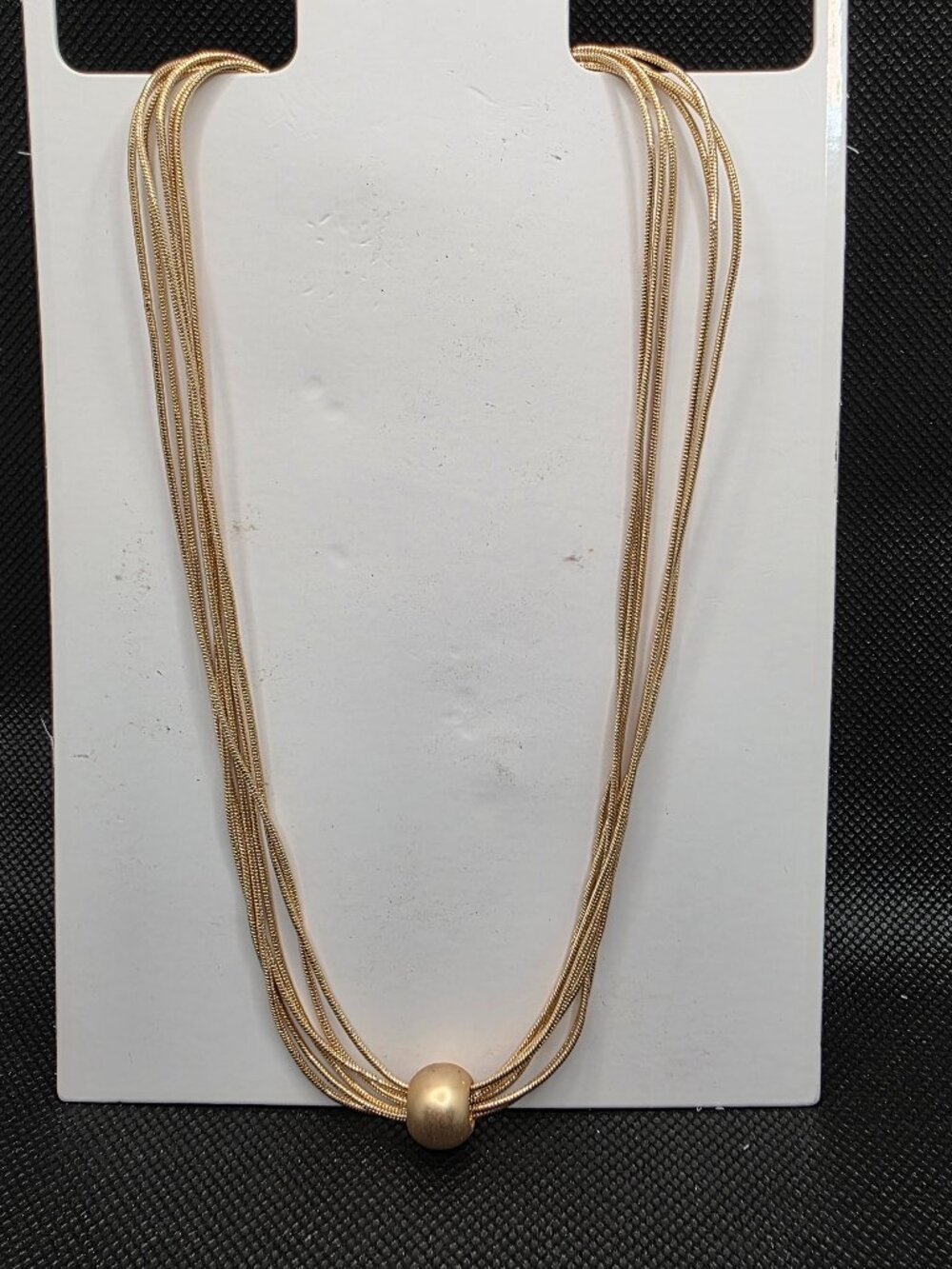 New Gap Vintage Style Gold Tone Multi-Strand Necklace with Statement Bead Accent